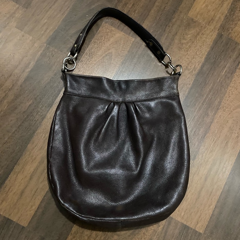 Roots Brown Hobo Genuine Leather Bag H14’X W14’ X D2.5’ - Picture 6 of 16